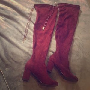 Thigh high Wine boots